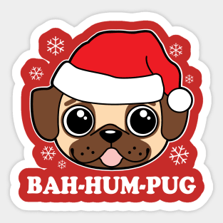 Bah Hum Pug Sticker